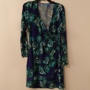 Simply Vera Wrap Dress Royal Purple & Green L